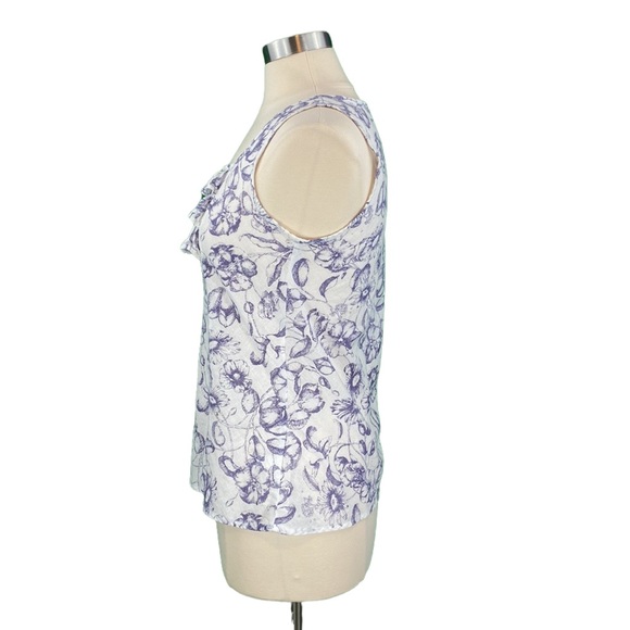 GAP White Floral Linen Blend Tank Top - Picture 9 of 13